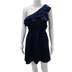 Jennifer Hope Womens Silk Dark Blue Sundress Short Size XS